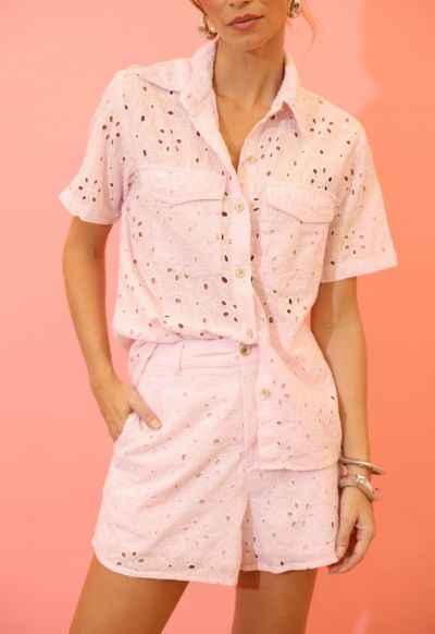 Camisa Laise Mediterr&acirc;neo Rosa Claro