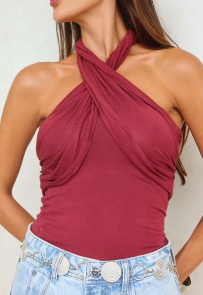 Blusa Tran&ccedil;ada Boheme Bordo
