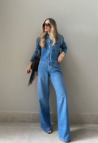 Cal&ccedil;a Relaxed Cintura M&eacute;dia M&eacute;dio