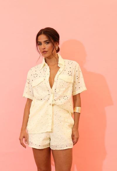 Camisa Laise Mediterr&acirc;neo Amarelo Claro